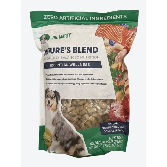 Dr. Marty Nature's Blend Freeze Dried Adult Dog Food 16 oz bag x 3 Bags - Picture 2 of 7